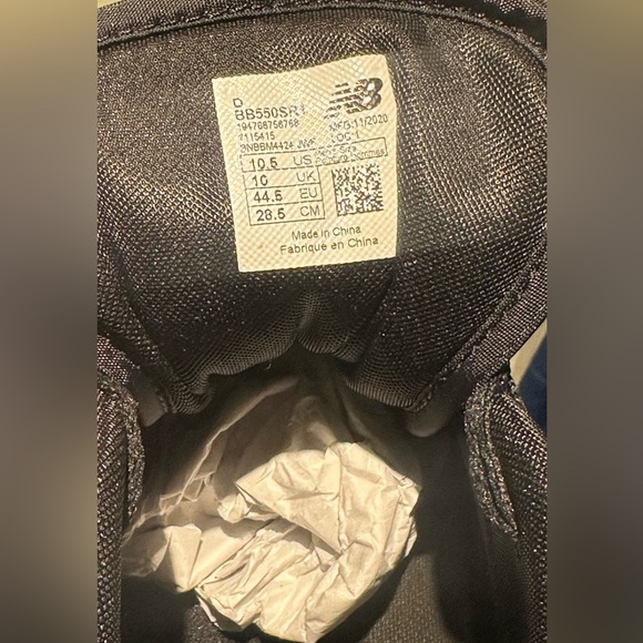 New Balance 550 Black & Gray Men Size 10.5 BB550SR1 - Picture 4 of 10